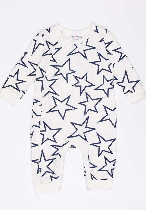 Pop Candy - Printed Sleepsuit White
