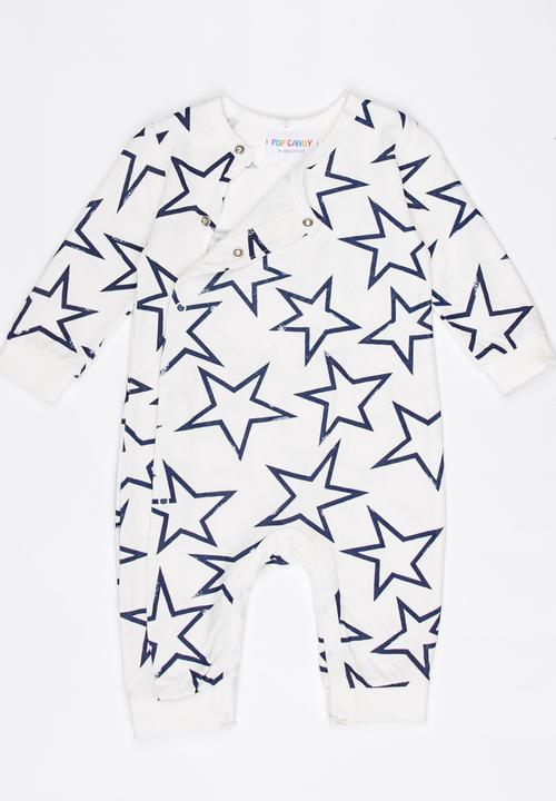 Pop Candy - Printed Sleepsuit White