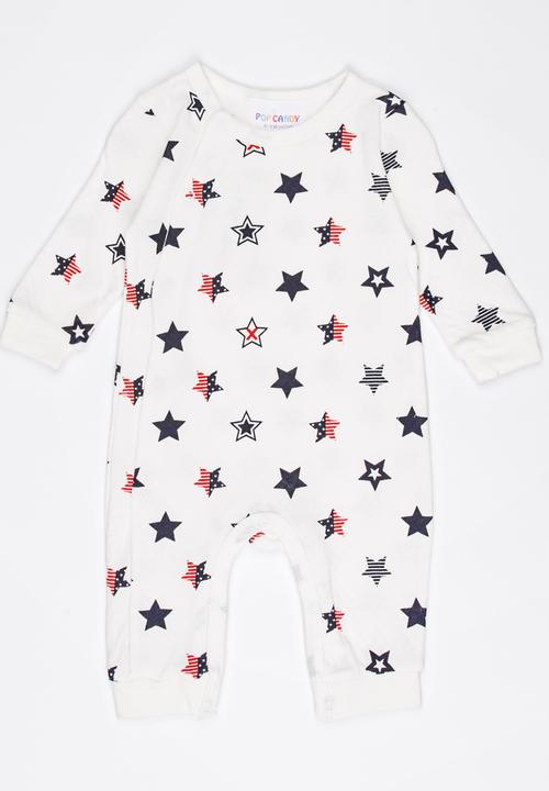 Pop Candy - Printed Sleepsuit White