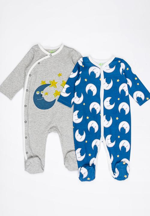 Pop Candy - 2 Pack Printed Bodysuit Set Dark Blue