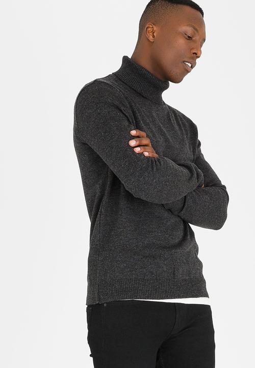 dark grey roll neck