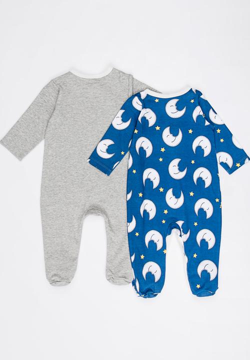 Pop Candy - 2 Pack Printed Bodysuit Set Dark Blue
