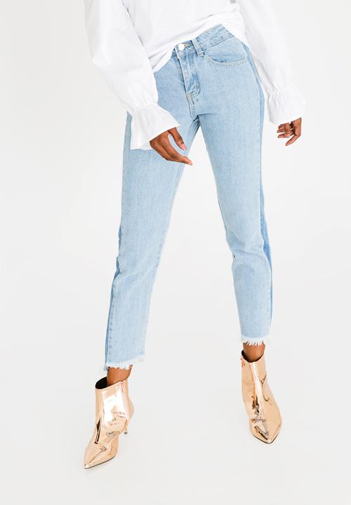 STYLE REPUBLIC - Shadow Stripe Straight Leg Jeans Blue
