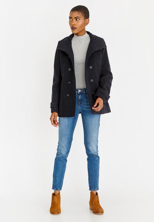 edit - Turtle Neckline Coat Navy