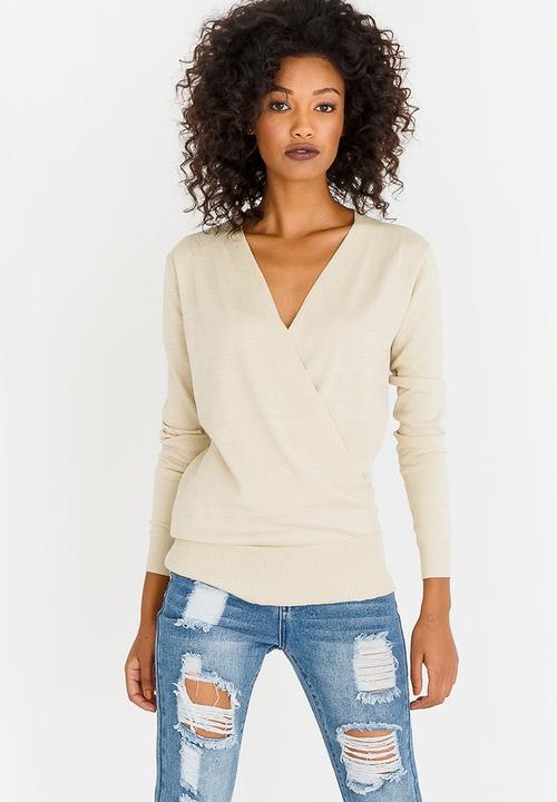 cream wrap jumper