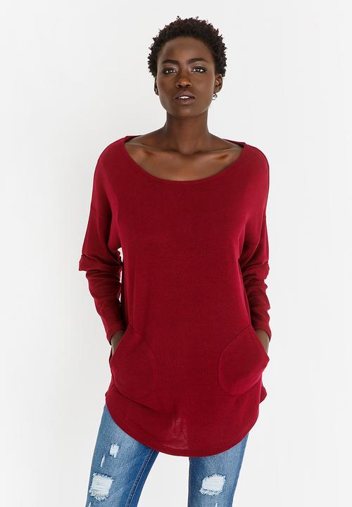 G Couture - Mock Sleeve Top Burgundy