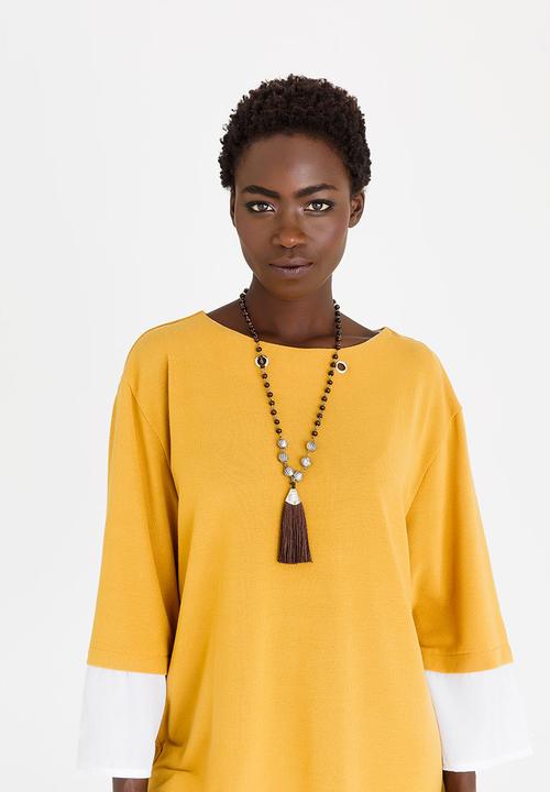 G Couture - Chain Detail Top Yellow