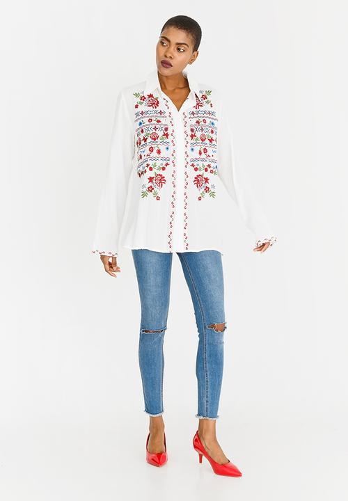G Couture - Embroidered Shirt White