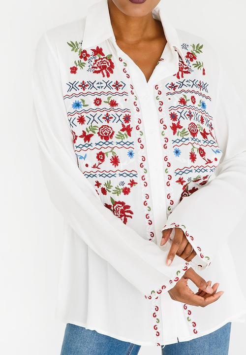 G Couture - Embroidered Shirt White