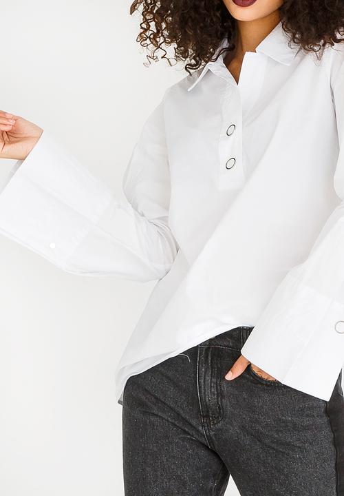 G Couture - Shirt with Press Stud Detail White