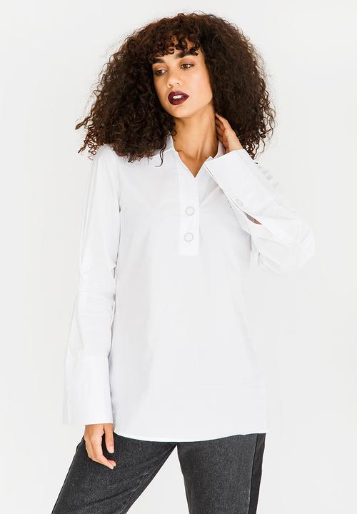 G Couture - Shirt with Press Stud Detail White