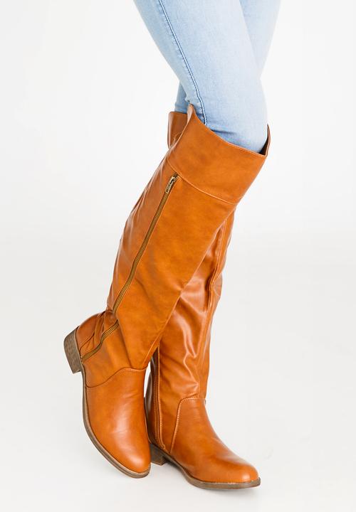 STYLE REPUBLIC - Thigh-high Boots Tan