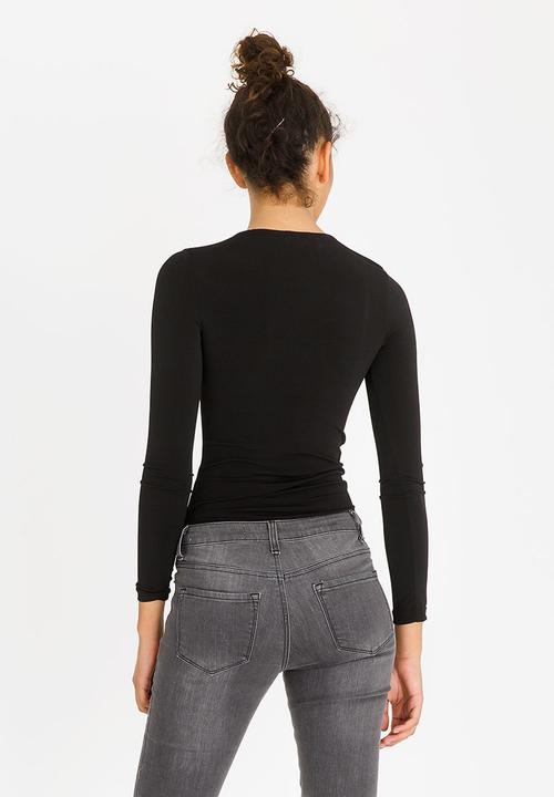 c(inch) - Lace-up Bodysuit Black