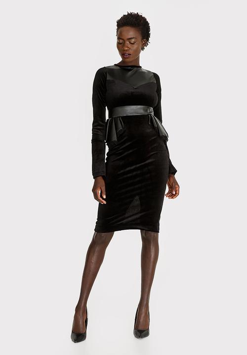 Sober - Nandi Peplum dress Black