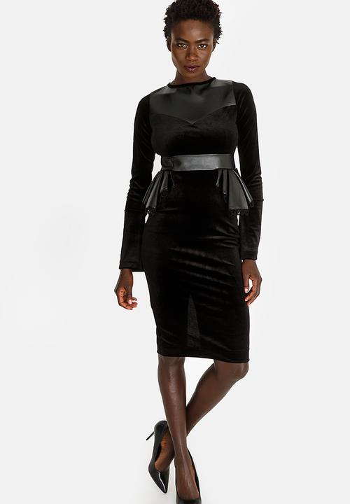 Sober - Nandi Peplum dress Black