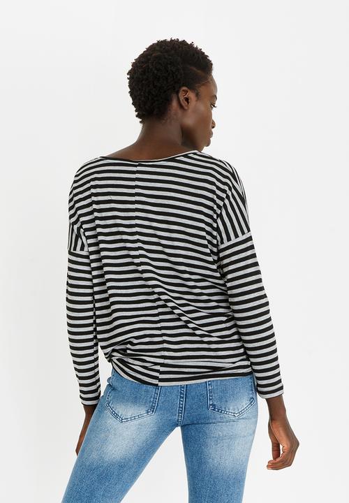 Lizzy - Rosemary Stripe Tee Black