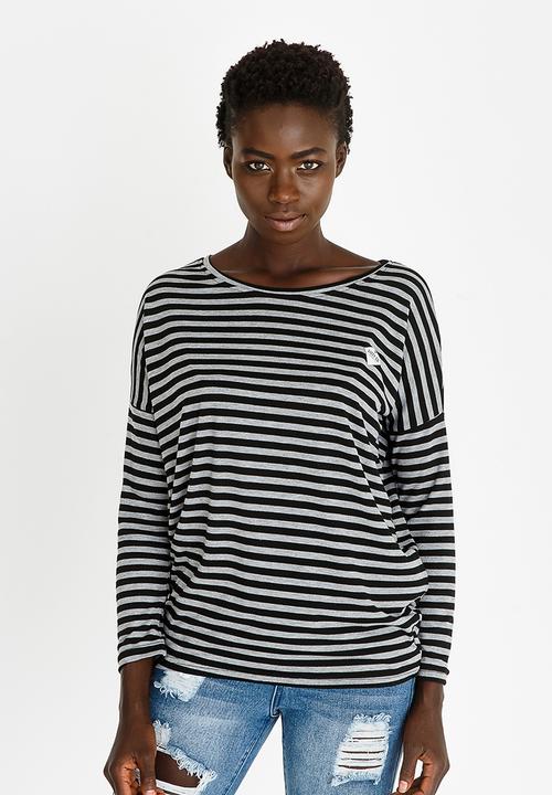 Lizzy - Rosemary Stripe Tee Black