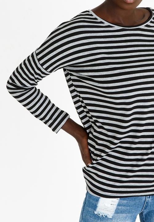 Lizzy - Rosemary Stripe Tee Black