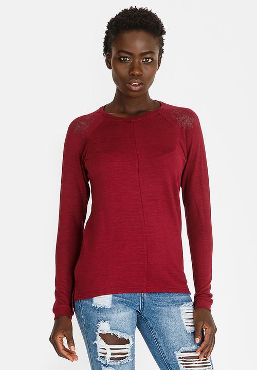 Lizzy - Lisbet Embroidered Top Burgundy