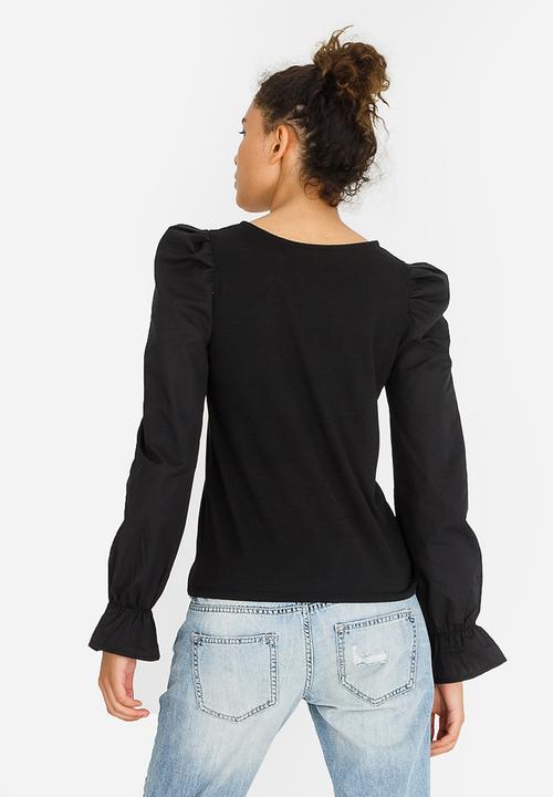 STYLE REPUBLIC - Structured Sleeve T-shirt Black