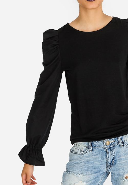 STYLE REPUBLIC - Structured Sleeve T-shirt Black