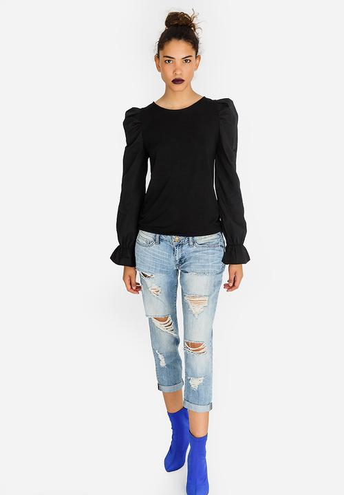 STYLE REPUBLIC - Structured Sleeve T-shirt Black