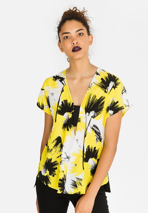 Kate Jordan - V-neck Elasticated Top Yellow