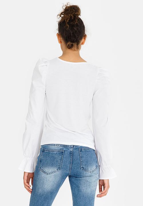 STYLE REPUBLIC - Structured Sleeve T-shirt White