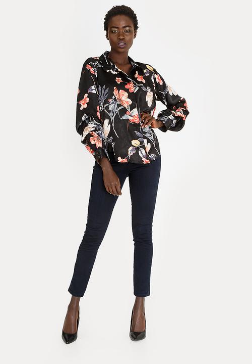 edit - Sleeve Detail Blouse Black