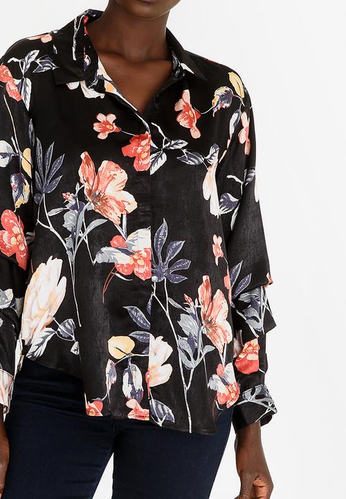 edit - Sleeve Detail Blouse Black