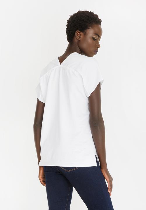 Kate Jordan - V-neck Elasticated Top White
