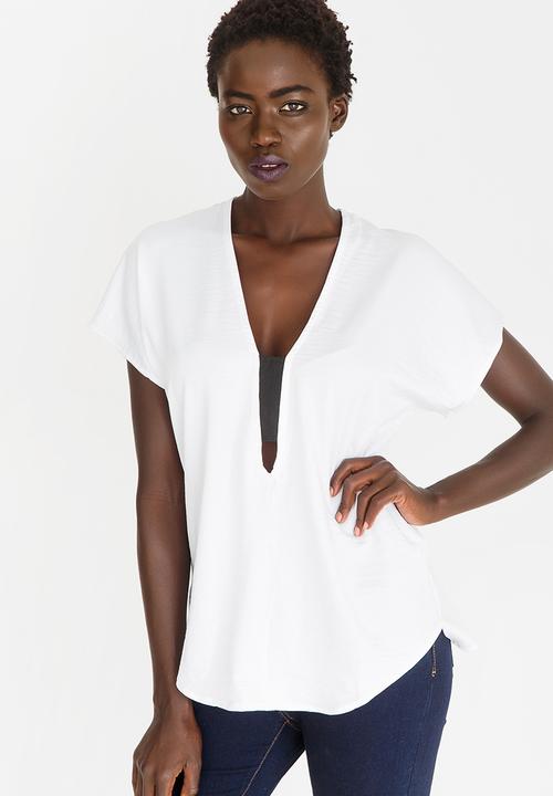Kate Jordan - V-neck Elasticated Top White