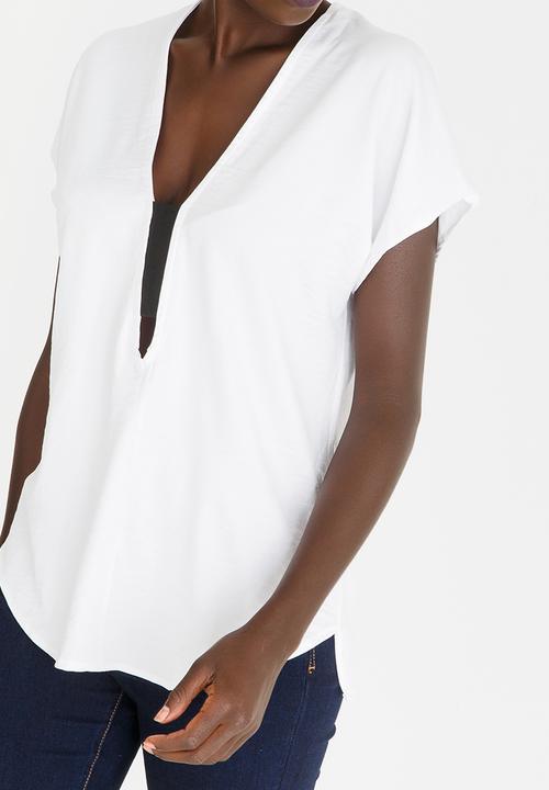 Kate Jordan - V-neck Elasticated Top White