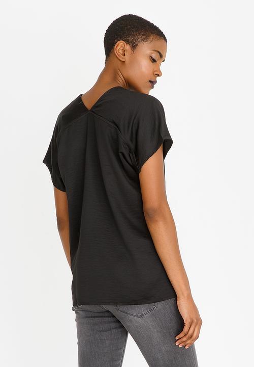 Kate Jordan - V-neck Elasticated Top Black
