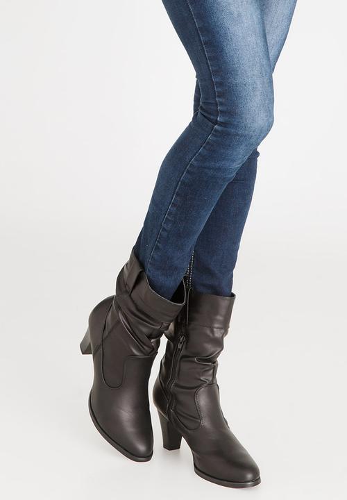 Jada - Ruched Detail Boots Black