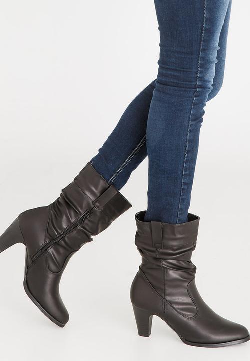 Jada - Ruched Detail Boots Black