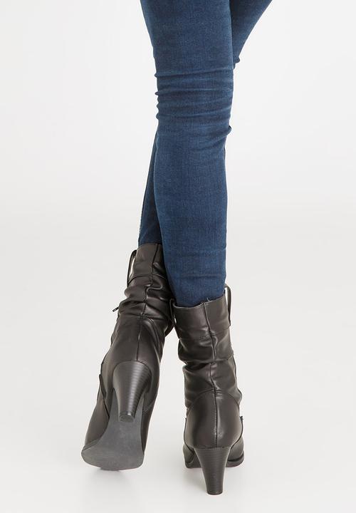 Jada - Ruched Detail Boots Black