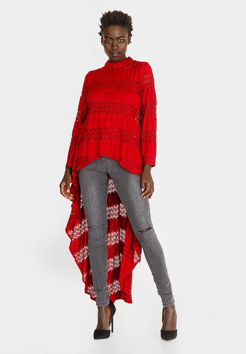Revenge - Drape Detail Top Red