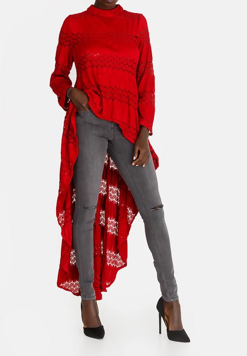 Revenge - Drape Detail Top Red