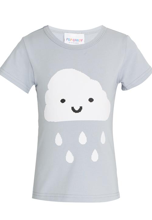 Pop Candy - Girls Printed Tee Grey