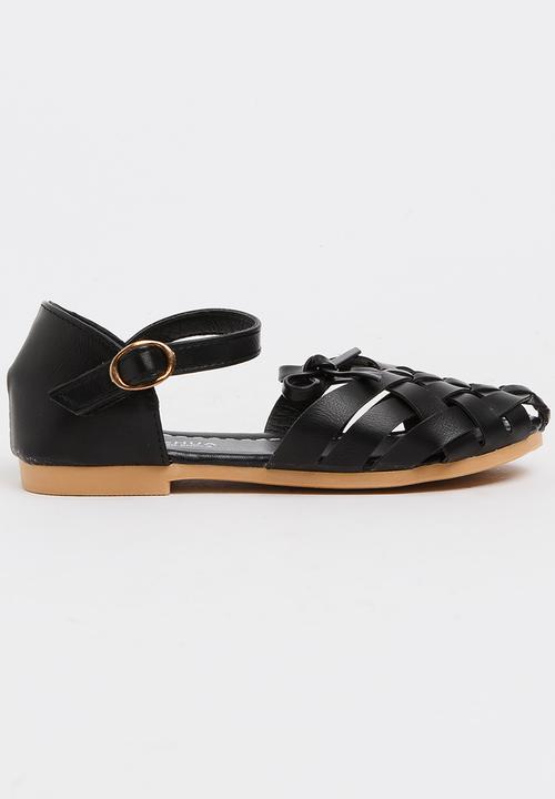 Pop Candy - Girls Cage Sandal Black