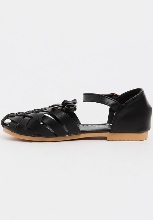 Pop Candy - Girls Cage Sandal Black