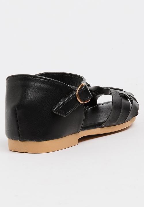 Pop Candy - Girls Cage Sandal Black