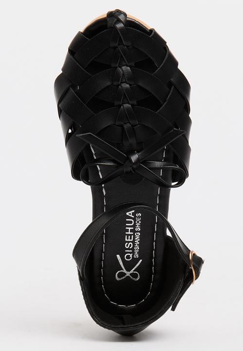 Pop Candy - Girls Cage Sandal Black