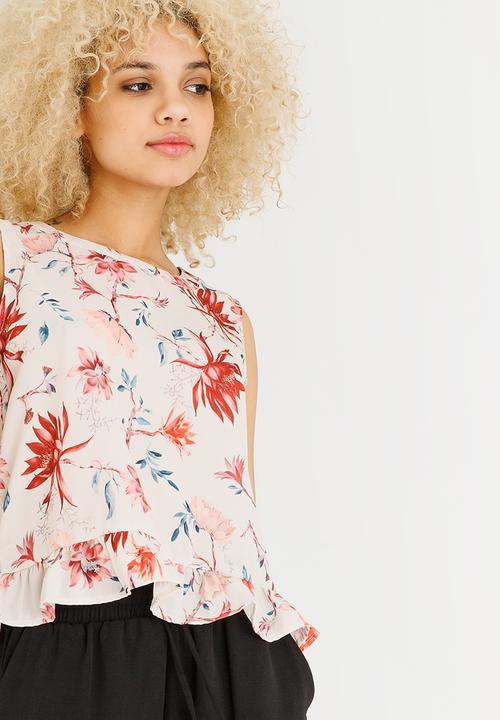 ONLY - Kiss Frill Top Mid Pink
