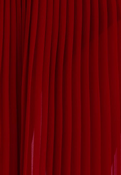 STYLE REPUBLIC - Pleated Midi Skirt Red
