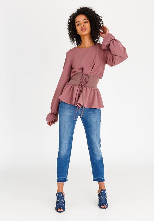STYLE REPUBLIC - Corset Inspired Top Pale Purple