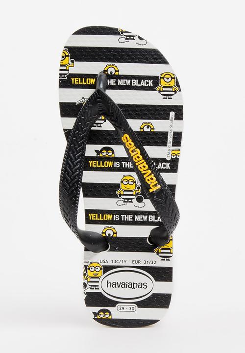 Havaianas - Kids minions  sandals - black and white