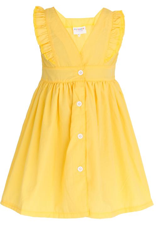 Pop Candy - Button Detail Dress Yellow