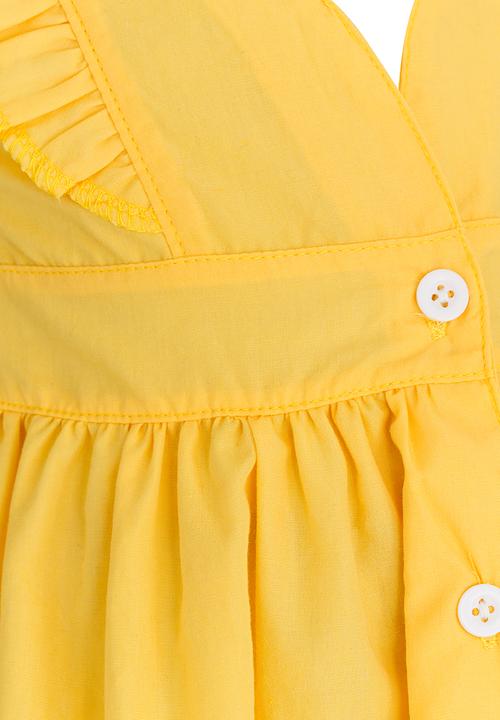 Pop Candy - Button Detail Dress Yellow